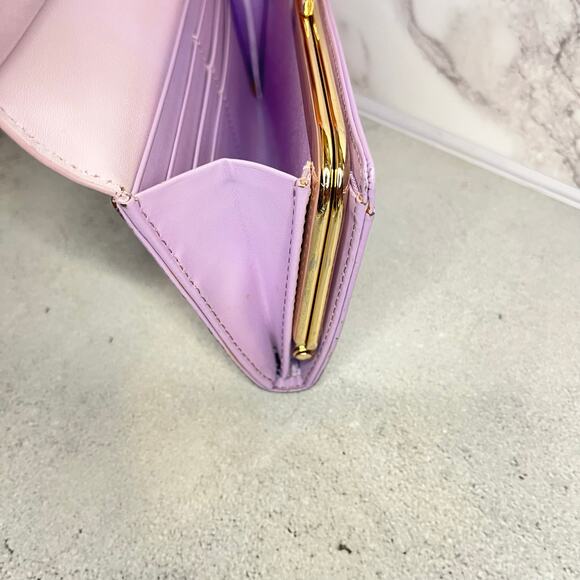 Agnes b. Lavender & Lilac Leather Long Wallet with Authenticity Card - Picture 12 of 14
